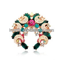 2016 christmas tree shaped brooch fashion gold jewelry multicolor gemstone brooches